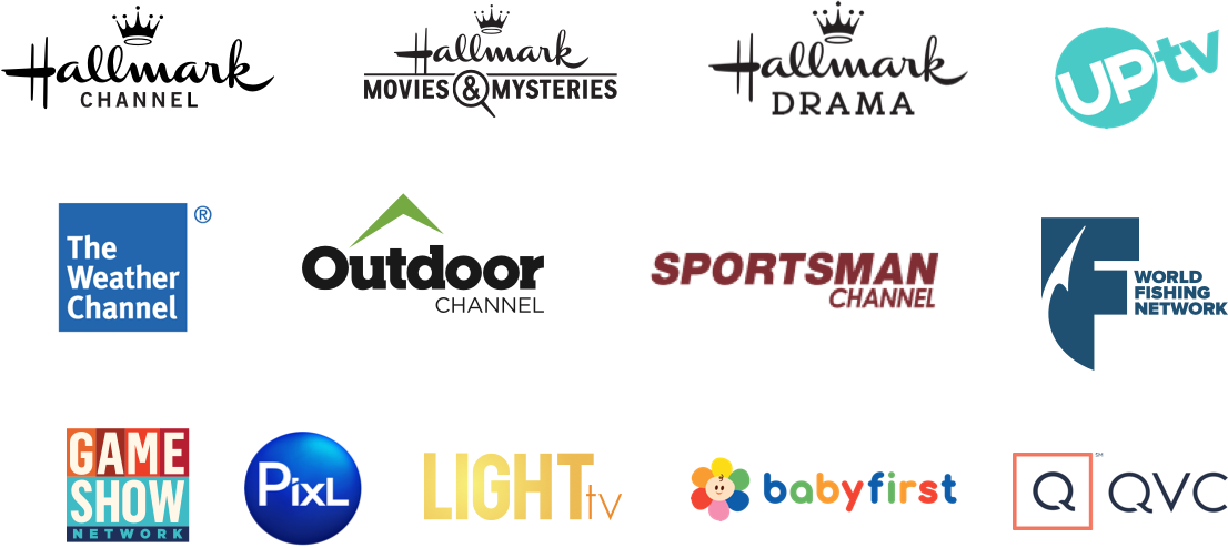 Hallmark Channels, UpTV, Game Show Network, Outdoors Channel Sportsman Channel, and more. TV, Phone, Tablet - Roku and Amazon Fire