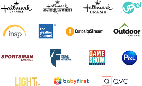 Hallmark Channels, UpTV, Game Show Network, Outdoors Channel Sportsman Channel, and more. TV, Phone, Tablet - Roku and Amazon Fire